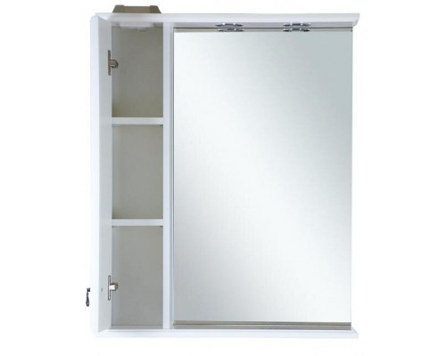 Заказать Лувр - 75 Зеркало со шкафчиком, лев., белое в магазине сантехники Santeh-Crystal.ru