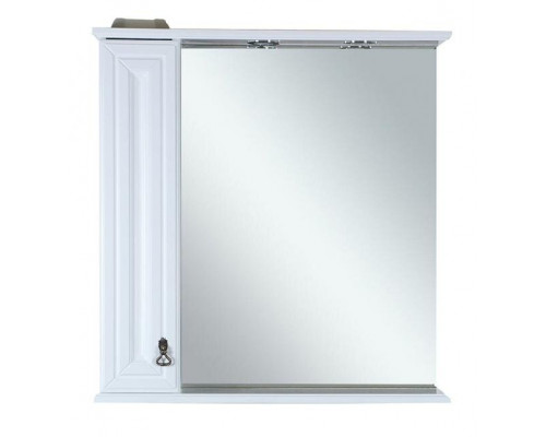 Купить Лувр - 85 Зеркало с 1-м шкафчиком, лев.,  белое в магазине сантехники Santeh-Crystal.ru