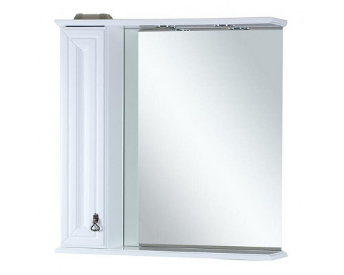 Купить Лувр - 85 Зеркало с 1-м шкафчиком, лев.,  белое в магазине сантехники Santeh-Crystal.ru