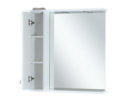 Купить Лувр - 85 Зеркало с 1-м шкафчиком, лев.,  белое в магазине сантехники Santeh-Crystal.ru