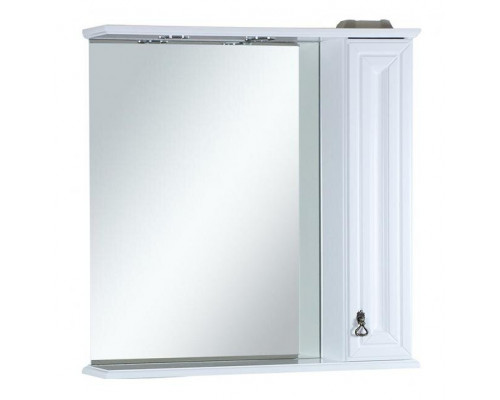 Заказать Лувр - 85 Зеркало с 1-м шкафчиком, прав.,  белое в магазине сантехники Santeh-Crystal.ru