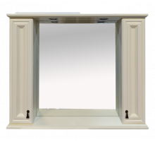 Лувр -105 Зеркало с 2-мя шкафчиками, слоновая кость