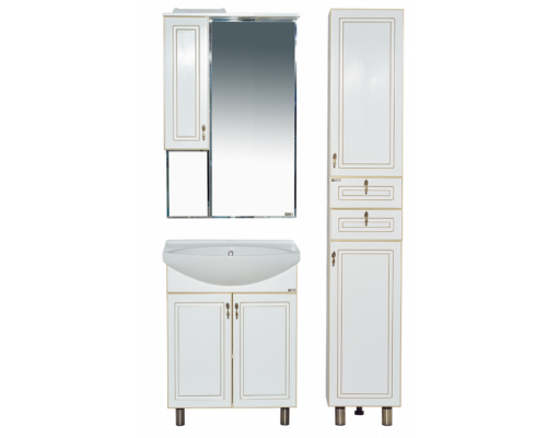 Купить Париж - 65 Зеркало - шкаф левое белая патина в магазине сантехники Santeh-Crystal.ru