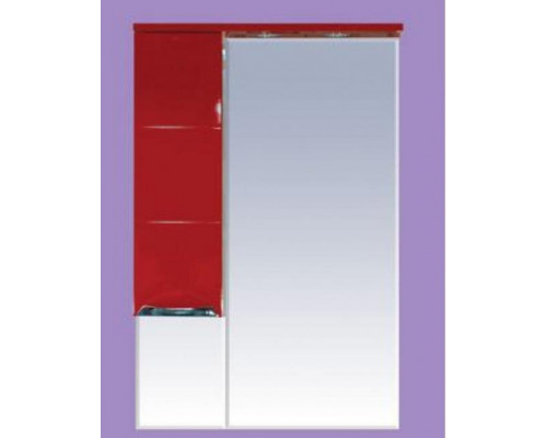 Купить Петра  - 65 Зеркало-шкаф лев.(свет) красная эмаль в магазине сантехники Santeh-Crystal.ru