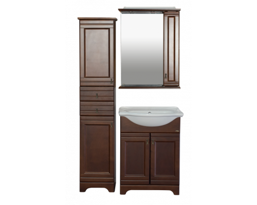 Приобрести Рим - 60 Зеркало со шкафчиком, прав., орех в магазине сантехники Santeh-Crystal.ru