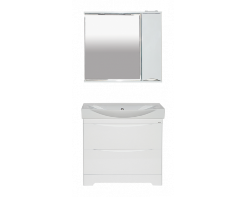 Заказать Элвис - 85 Зеркало-шкаф прав. (свет) белая эмаль в магазине сантехники Santeh-Crystal.ru