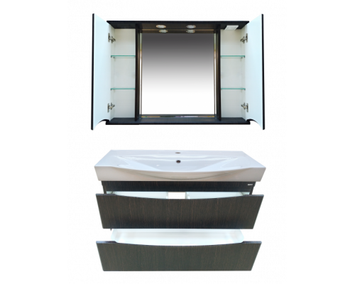 Купить Элвис -105 Зеркало-шкаф (свет) венге в магазине сантехники Santeh-Crystal.ru