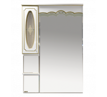 Монако - 80 Зеркало - шкаф лев. белая патина/стекло