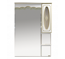 Монако - 80 Зеркало - шкаф прав. белая патина/стекло