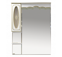 Монако - 90 Зеркало - шкаф лев. белая патина/стекло