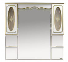 Монако -120 Зеркало - шкаф белая патина/стекло
