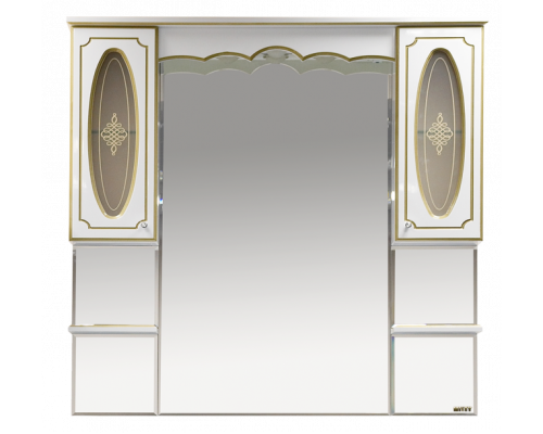 Приобрести Монако -120 Зеркало - шкаф белая патина/стекло в магазине сантехники Santeh-Crystal.ru