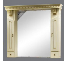 Афина -120 Зеркало-шкаф бежевое патина