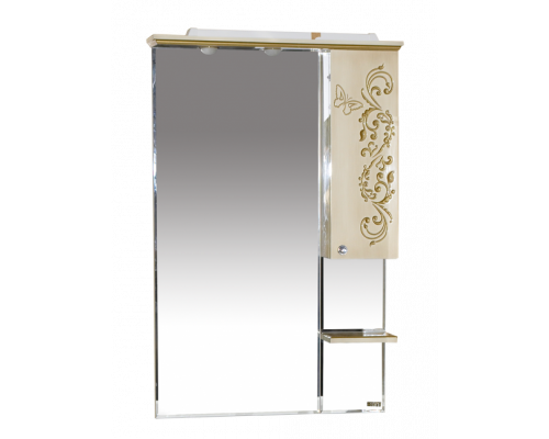 Заказать Бабочка - 75  Зеркало-шкаф прав.(свет) бежевое патина в магазине сантехники Santeh-Crystal.ru