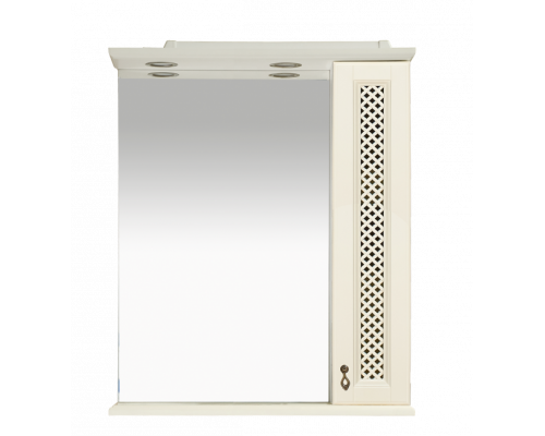 Купить Вивьен - 70 Зеркало со шкафчиком, прав., слоновая кость в магазине сантехники Santeh-Crystal.ru
