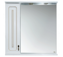 Вояж - 80 Зеркало-шкаф лев. белое патина