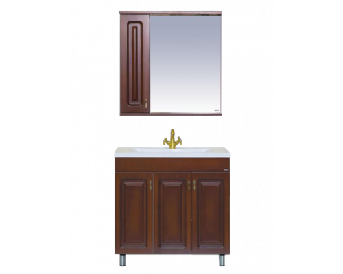 Приобрести Вояж - 80 Зеркало-шкаф лев. коричневый в магазине сантехники Santeh-Crystal.ru