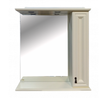 Лувр - 75 Зеркало со шкафчиком, прав., слоновая кость О