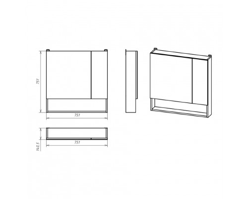 Купить Кама - 75 Зеркало-шкаф с полочкой в магазине сантехники Santeh-Crystal.ru