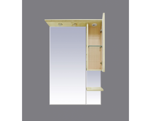 Приобрести Olimpia LUX  - 75  Зеркало-шкаф прав.(свет) бежевое патина в магазине сантехники Santeh-Crystal.ru