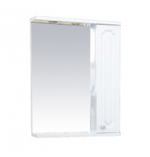 Александра - 55 Зеркало-шкаф прав.(свет) белый мет