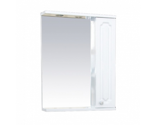 Купить Александра - 55 Зеркало-шкаф прав.(свет) белый мет в магазине сантехники Santeh-Crystal.ru