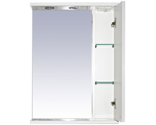 Купить Александра - 55 Зеркало-шкаф прав.(свет) белый мет в магазине сантехники Santeh-Crystal.ru