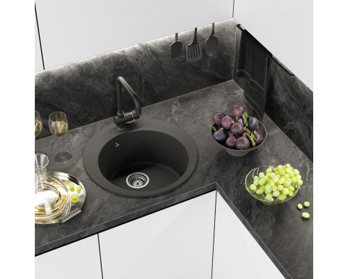 АРТЕМИДА - 51 см Мойка кухонная кварц.композит. круглая.(блок 45) антрацит