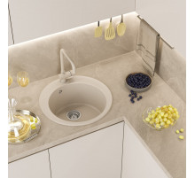 АРТЕМИДА - 51 см Мойка кухонная кварц.композит. круглая.(блок 45) бежевый