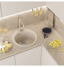 АРТЕМИДА - 51 см Мойка кухонная кварц.композит. круглая.(блок 45) бежевый