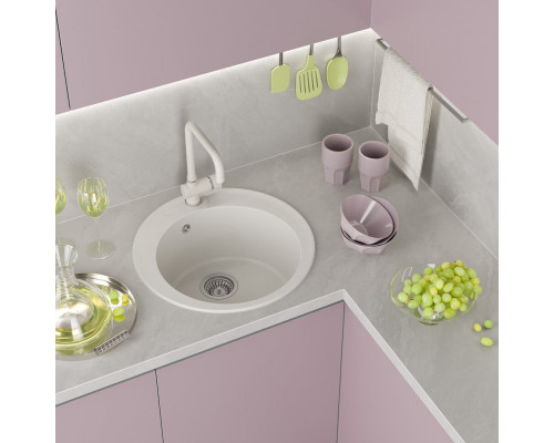 АРТЕМИДА - 51 см Мойка кухонная кварц.композит. круглая.(блок 45) жасмин