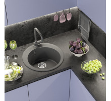 АРТЕМИДА - 51 см Мойка кухонная кварц.композит. круглая.(блок 45) серый шелк