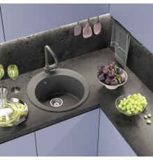 АРТЕМИДА - 51 см Мойка кухонная кварц.композит. круглая.(блок 45) серый шелк