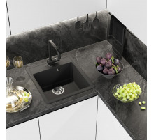 ИМПЕРИАЛ - 46 см Мойка кухонная кварц.композит. прямоуг.(блок 45) антрацит