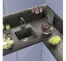 ИМПЕРИАЛ - 46 см Мойка кухонная кварц.композит. прямоуг.(блок 45) серый шелк