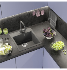 ИМПЕРИАЛ - 46 см Мойка кухонная кварц.композит. прямоуг.(блок 45) серый шелк