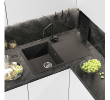 ЛИНКОР - 78 см Мойка кухонная кварц.композит. прямоуг.(блок 50) антрацит