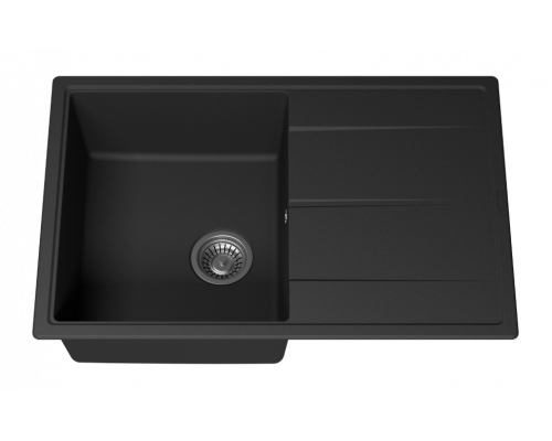 ЛИНКОР - 78 см Мойка кухонная кварц.композит. прямоуг.(блок 50) антрацит