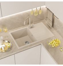 ЛИНКОР - 78 см Мойка кухонная кварц.композит. прямоуг.(блок 50) бежевый