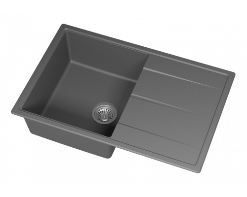 ЛИНКОР - 78 см Мойка кухонная кварц.композит. прямоуг.(блок 50) серый шелк