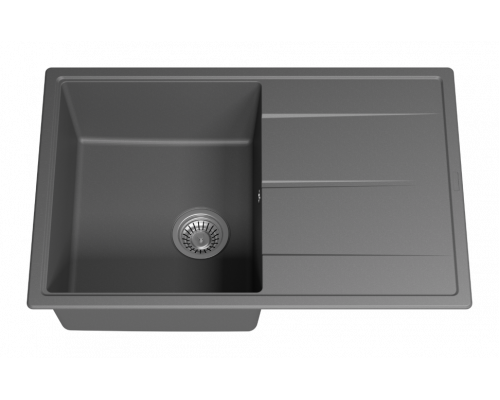 ЛИНКОР - 78 см Мойка кухонная кварц.композит. прямоуг.(блок 50) серый шелк