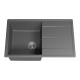 ЛИНКОР - 78 см Мойка кухонная кварц.композит. прямоуг.(блок 50) серый шелк