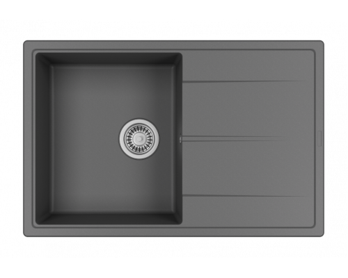 ЛИНКОР - 78 см Мойка кухонная кварц.композит. прямоуг.(блок 50) серый шелк
