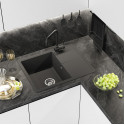 ТИТАН - 65 см Мойка кухонная кварц.композит. прямоуг.(блок 50) антрацит