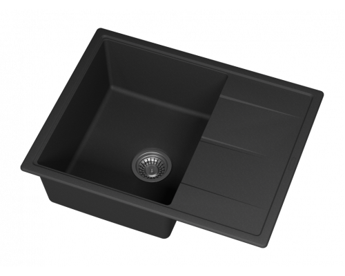 ТИТАН - 65 см Мойка кухонная кварц.композит. прямоуг.(блок 50) антрацит