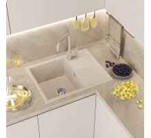 ТИТАН - 65 см Мойка кухонная кварц.композит. прямоуг.(блок 50) бежевый