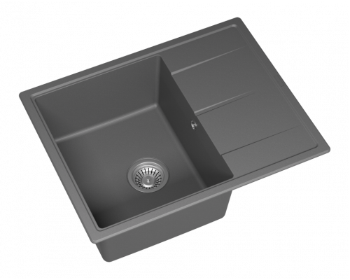 ТИТАН - 65 см Мойка кухонная кварц.композит. прямоуг.(блок 50) серый шелк