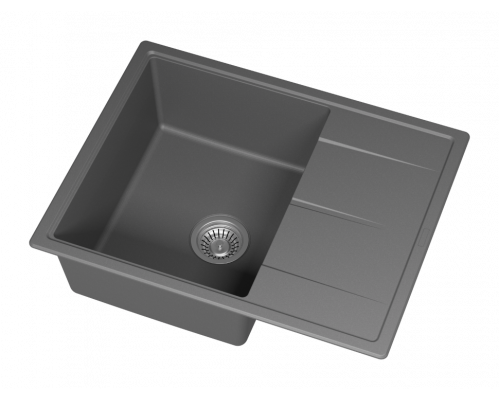 ТИТАН - 65 см Мойка кухонная кварц.композит. прямоуг.(блок 50) серый шелк