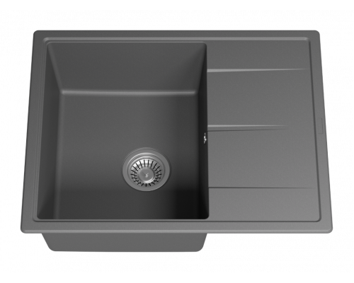 ТИТАН - 65 см Мойка кухонная кварц.композит. прямоуг.(блок 50) серый шелк