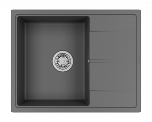 ТИТАН - 65 см Мойка кухонная кварц.композит. прямоуг.(блок 50) серый шелк